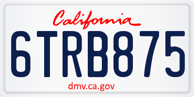 CA license plate 6TRB875