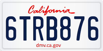 CA license plate 6TRB876