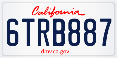 CA license plate 6TRB887