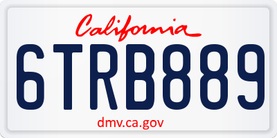 CA license plate 6TRB889