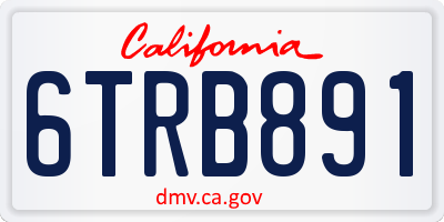 CA license plate 6TRB891