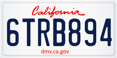 CA license plate 6TRB894