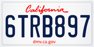 CA license plate 6TRB897