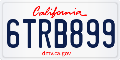 CA license plate 6TRB899