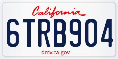 CA license plate 6TRB904