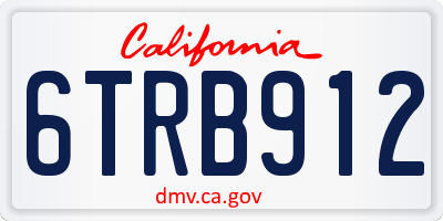 CA license plate 6TRB912