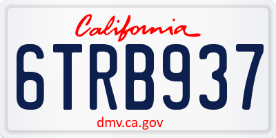 CA license plate 6TRB937