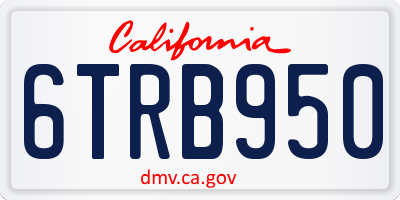 CA license plate 6TRB950