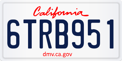 CA license plate 6TRB951