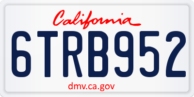 CA license plate 6TRB952