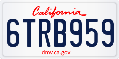 CA license plate 6TRB959