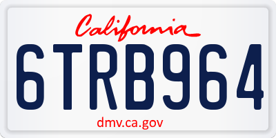 CA license plate 6TRB964