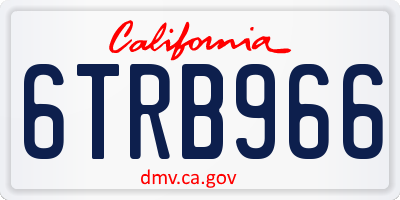 CA license plate 6TRB966