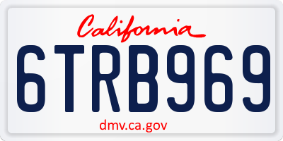 CA license plate 6TRB969