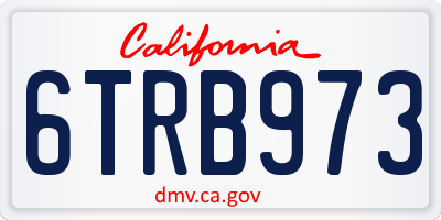 CA license plate 6TRB973