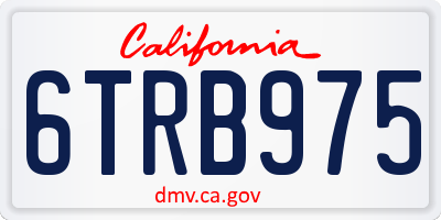 CA license plate 6TRB975