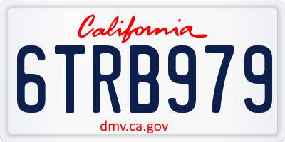 CA license plate 6TRB979
