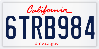CA license plate 6TRB984