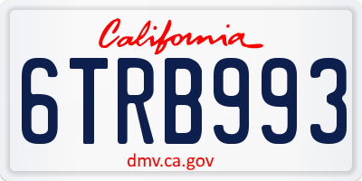 CA license plate 6TRB993