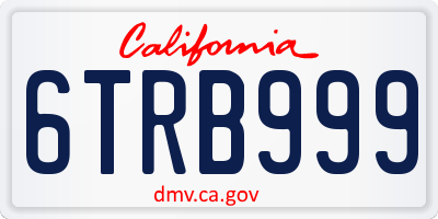 CA license plate 6TRB999