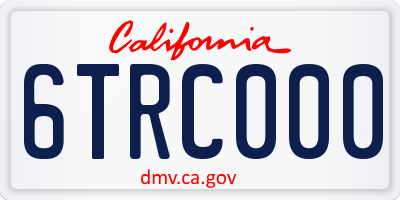 CA license plate 6TRC000