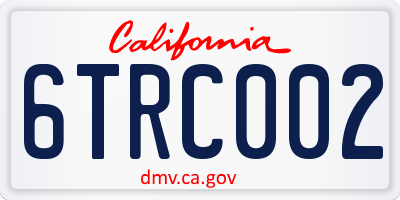 CA license plate 6TRC002