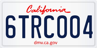 CA license plate 6TRC004