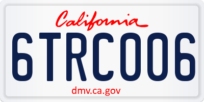 CA license plate 6TRC006