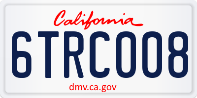 CA license plate 6TRC008