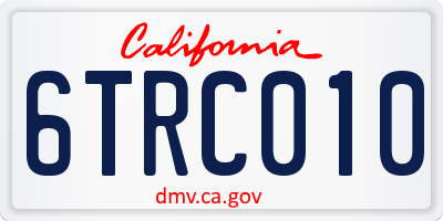 CA license plate 6TRC010