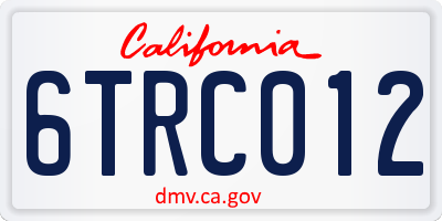 CA license plate 6TRC012