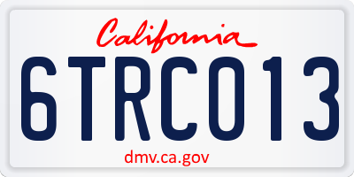 CA license plate 6TRC013