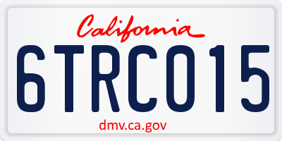 CA license plate 6TRC015