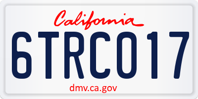 CA license plate 6TRC017