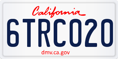 CA license plate 6TRC020