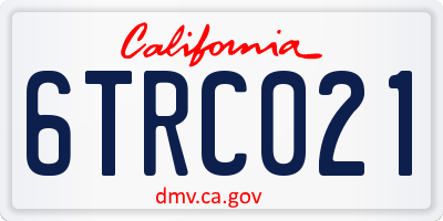 CA license plate 6TRC021