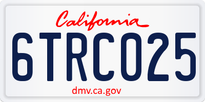 CA license plate 6TRC025