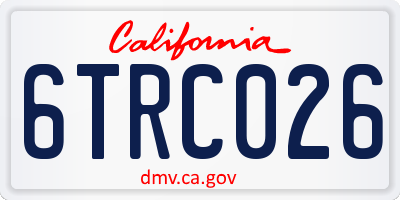 CA license plate 6TRC026