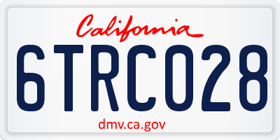 CA license plate 6TRC028