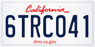 CA license plate 6TRC041