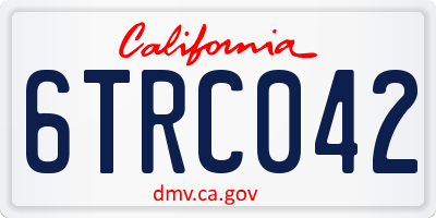 CA license plate 6TRC042