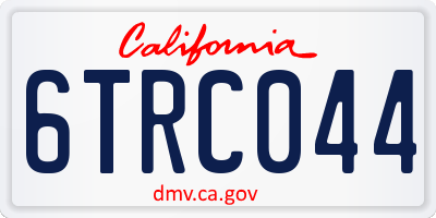 CA license plate 6TRC044
