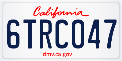 CA license plate 6TRC047