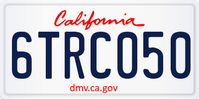 CA license plate 6TRC050