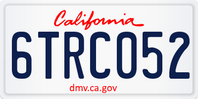 CA license plate 6TRC052