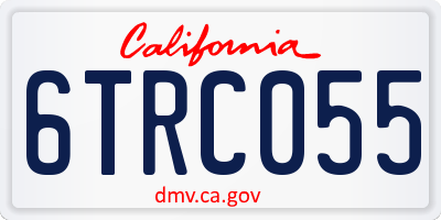 CA license plate 6TRC055