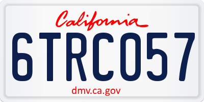 CA license plate 6TRC057