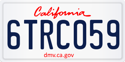 CA license plate 6TRC059