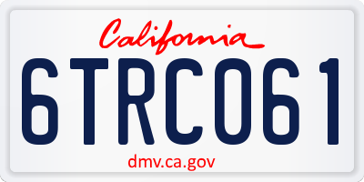 CA license plate 6TRC061