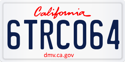 CA license plate 6TRC064
